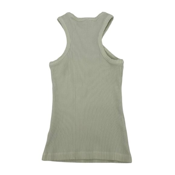 Agolde Size XS Bea Cutaway Tank Top Honeydew Green Crew Neck Racerback Stretch - Picture 3 of 10